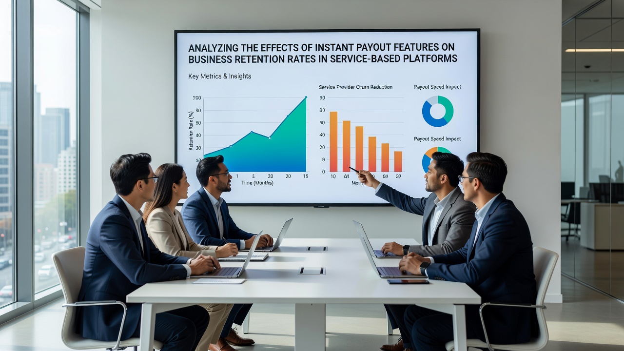 Chart comparing retention rates before and after instant payout implementation across service platforms